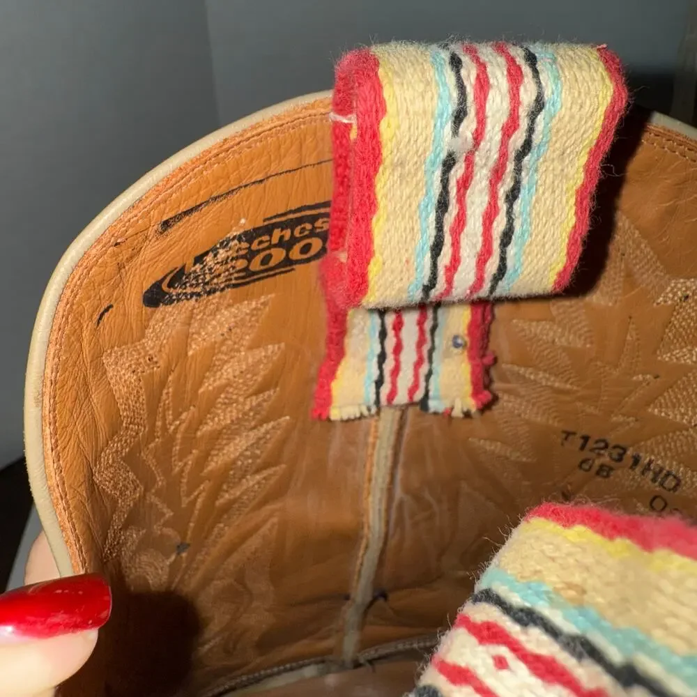 LUCCHESE 2000 two ten leather rodeo western cowboy boots 9.5